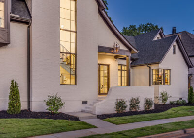 Custom built luxury home twilight detail photo in Greenville, SC