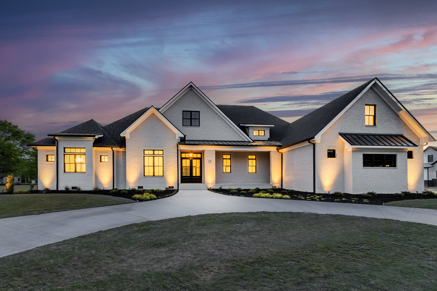 Sunset exterior photo for custom home builder in Greenville, SC